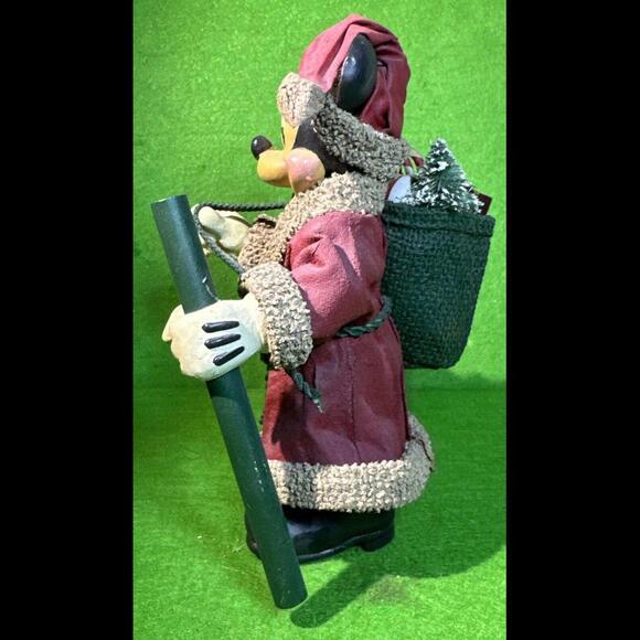 Vintage Kurt Adler Disney MICKEY MOUSE SANTA 8" Fabric Mache 1989 - Picture 8 of 9